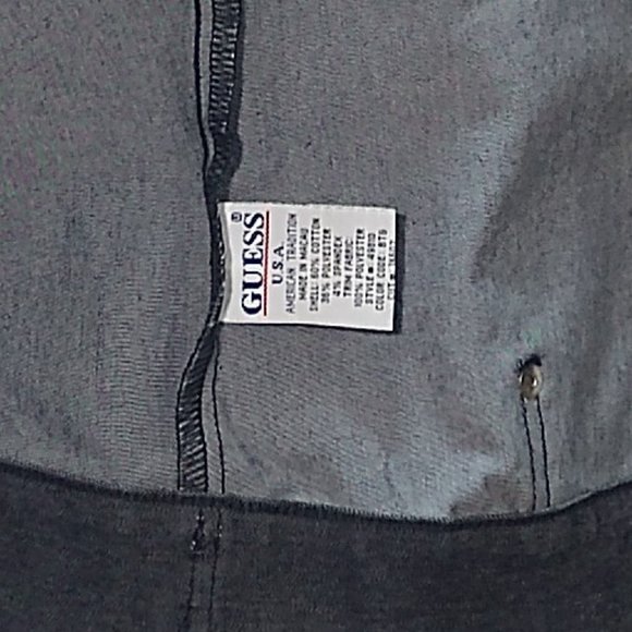 GUESS Black Denim Jacket Animal Print Trim Collared Womens Size M  CLEARANCE! - Picture 8 of 11